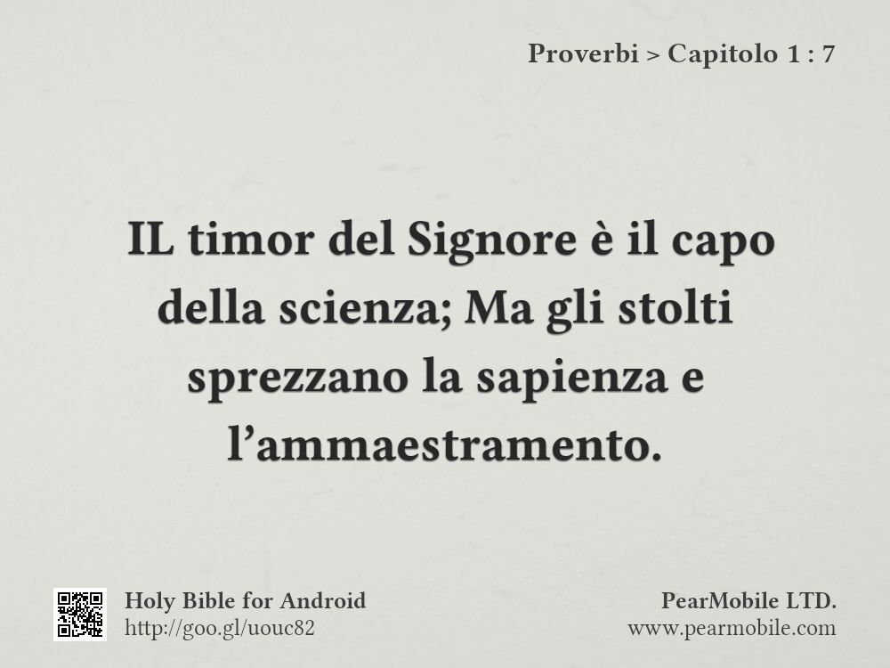 Proverbi, Capitolo 1:7
